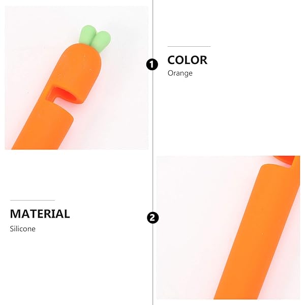 Hemobllo Hemobllo Carrot Shaped Silicone Sleeve Cover for Apple Pencil 1 Anti Slip Touch Screen Pen Holder Skin Cover Orange - View 6 of 10