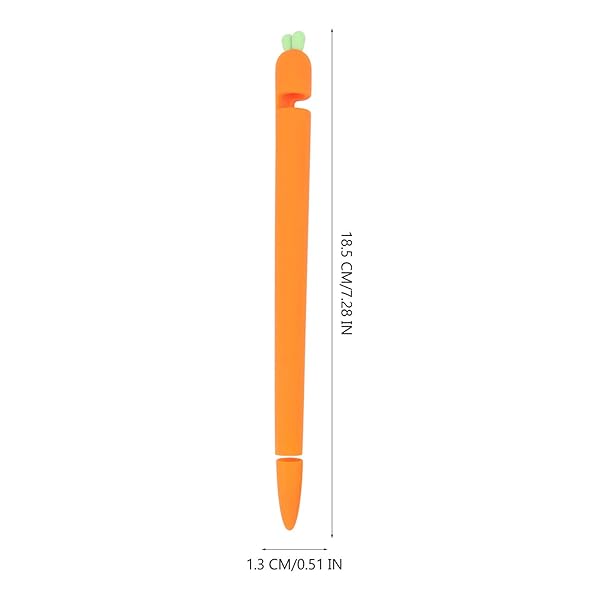 Hemobllo Hemobllo Carrot Shaped Silicone Sleeve Cover for Apple Pencil 1 Anti Slip Touch Screen Pen Holder Skin Cover Orange - View 7 of 10
