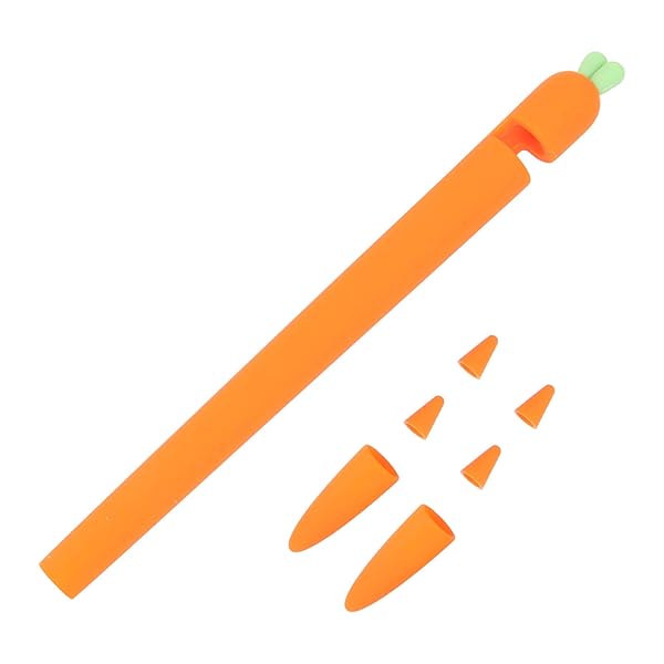 Hemobllo Hemobllo Carrot Shaped Silicone Sleeve Cover for Apple Pencil 1 Anti Slip Touch Screen Pen Holder Skin Cover Orange - View 10 of 10