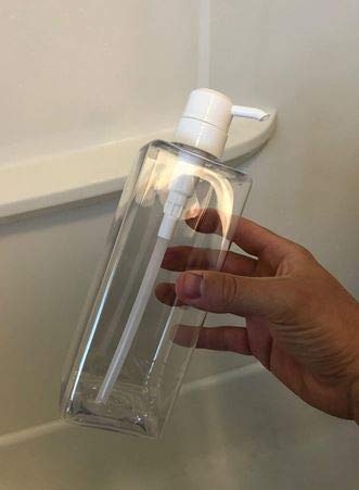 Empty Plastic Pump Bottles Square Shampoo Conditioner Soap Lotion Refillable BPA Free Set of 3 Clear for Body Wash Moisturizer Face Cream - View 4 of 7