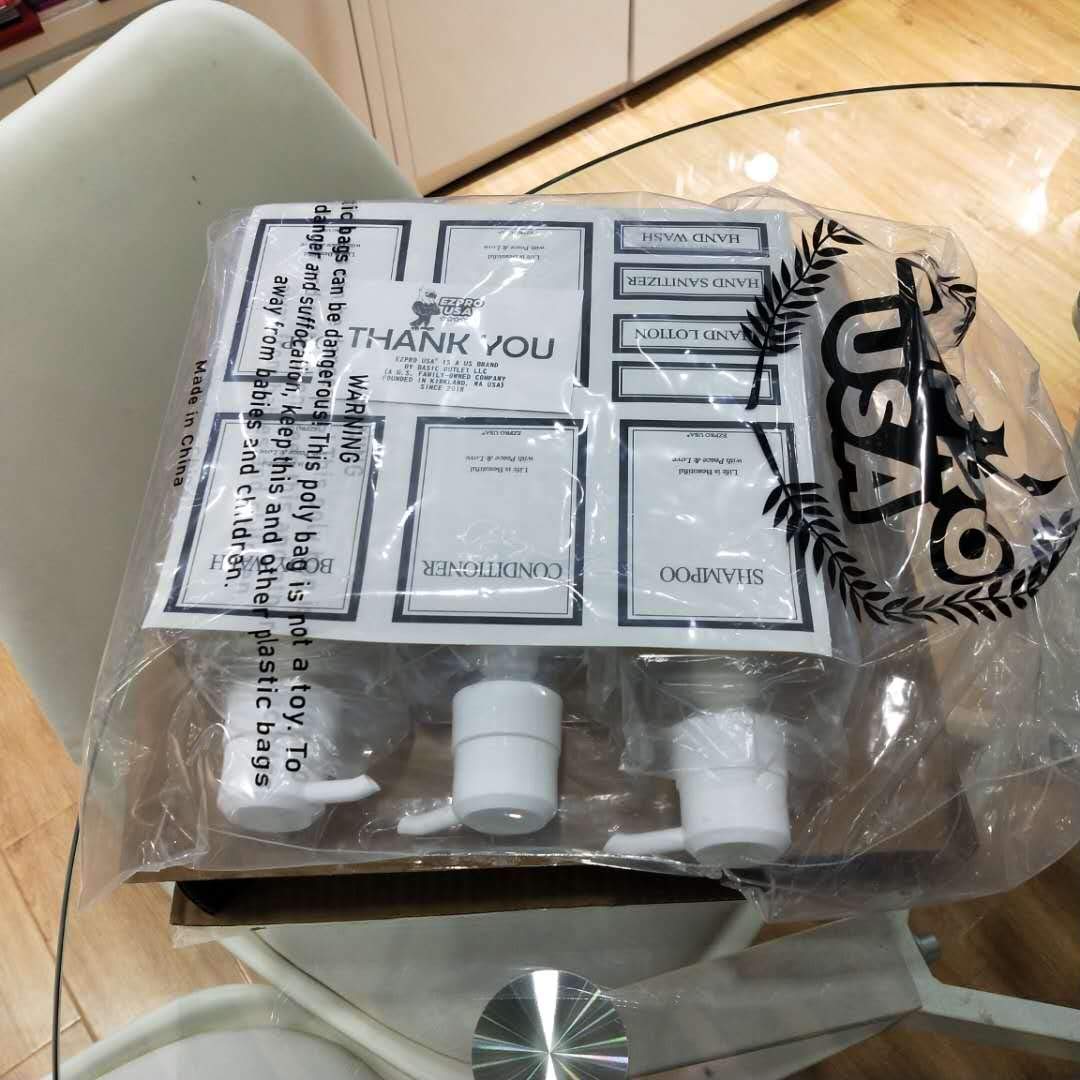 Empty Plastic Pump Bottles Square Shampoo Conditioner Soap Lotion Refillable BPA Free Set of 3 Clear for Body Wash Moisturizer Face Cream - View 6 of 7