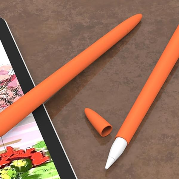 Hemobllo Hemobllo Carrot Shaped Silicone Sleeve Cover for Apple Pencil 2 Anti Slip Touch Screen Pen Holder Skin Cover Orange - View 5 of 10