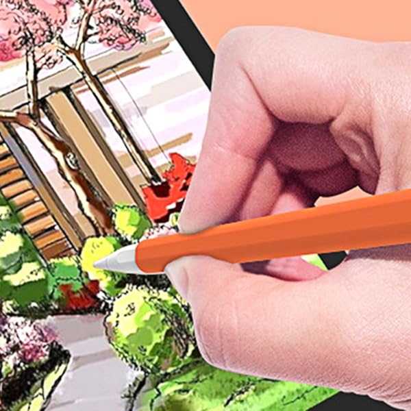 Hemobllo Hemobllo Carrot Shaped Silicone Sleeve Cover for Apple Pencil 2 Anti Slip Touch Screen Pen Holder Skin Cover Orange - View 7 of 10