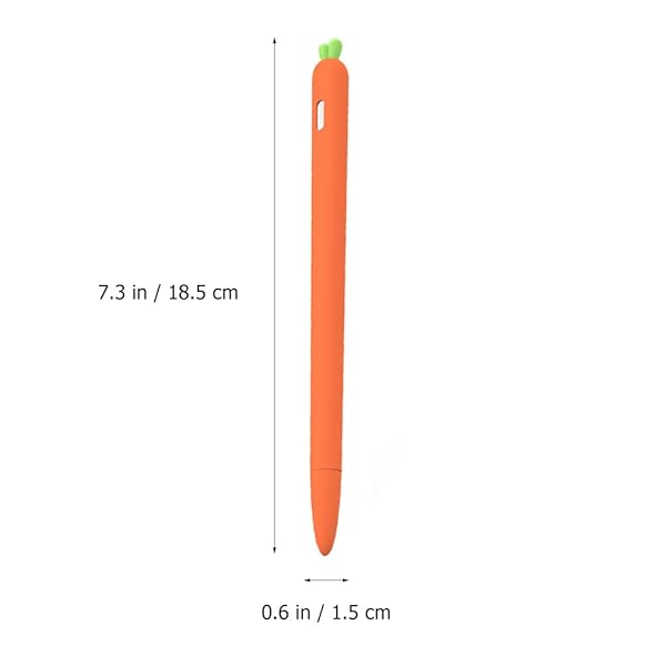 Hemobllo Hemobllo Carrot Shaped Silicone Sleeve Cover for Apple Pencil 2 Anti Slip Touch Screen Pen Holder Skin Cover Orange - View 8 of 10