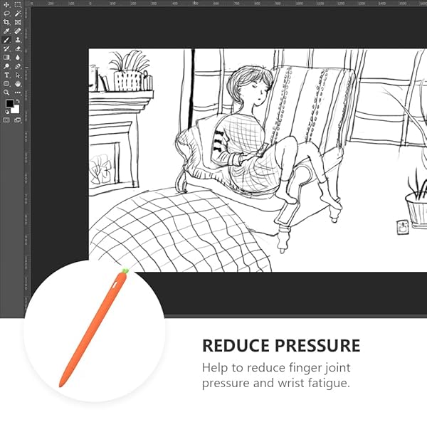 Hemobllo Hemobllo Carrot Shaped Silicone Sleeve Cover for Apple Pencil 2 Anti Slip Touch Screen Pen Holder Skin Cover Orange - View 9 of 10