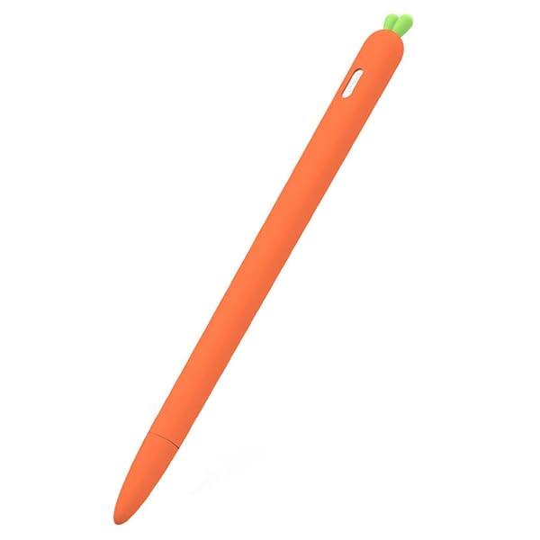 Hemobllo Hemobllo Carrot Shaped Silicone Sleeve Cover for Apple Pencil 2 Anti Slip Touch Screen Pen Holder Skin Cover Orange - View 2 of 10