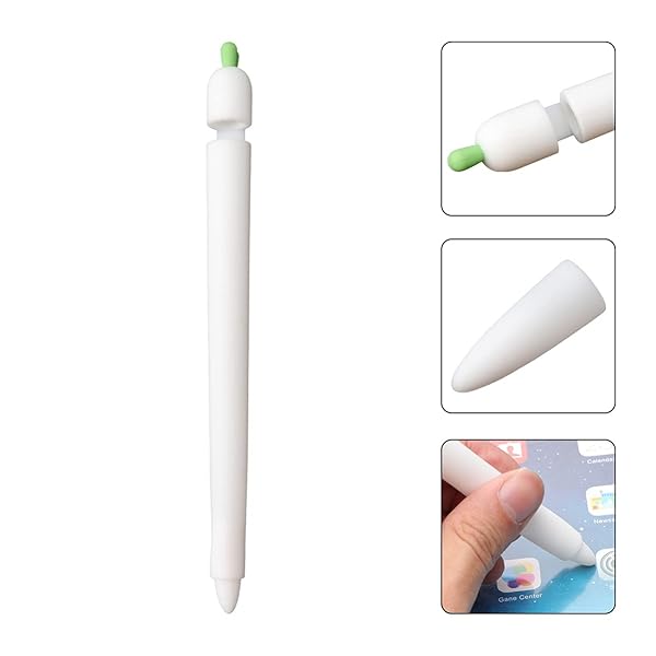 Hemobllo Hemobllo Carrot Shaped Silicone Sleeve Cover for Apple Pencil 1 Anti-Slip Protective Case Touch Screen Pen Holder White - View 4 of 10