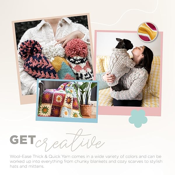 Lion Brand Yarn Lion Brand Yarn Wool-Ease Thick and Quick Soft Bulky Yarn for Knitting Crocheting Crafting 3 Pack Campfire - View 7 of 9