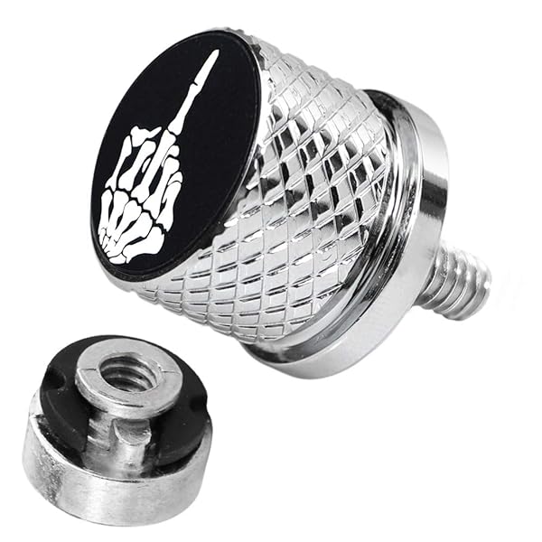 GUAIMI Fender Seat Bolt Screw Nut Kit 1/4-20 Thread for Harley Sportster Touring Softail Dyna CVO Electra Glide 1996-2020 Chrome Skull Design