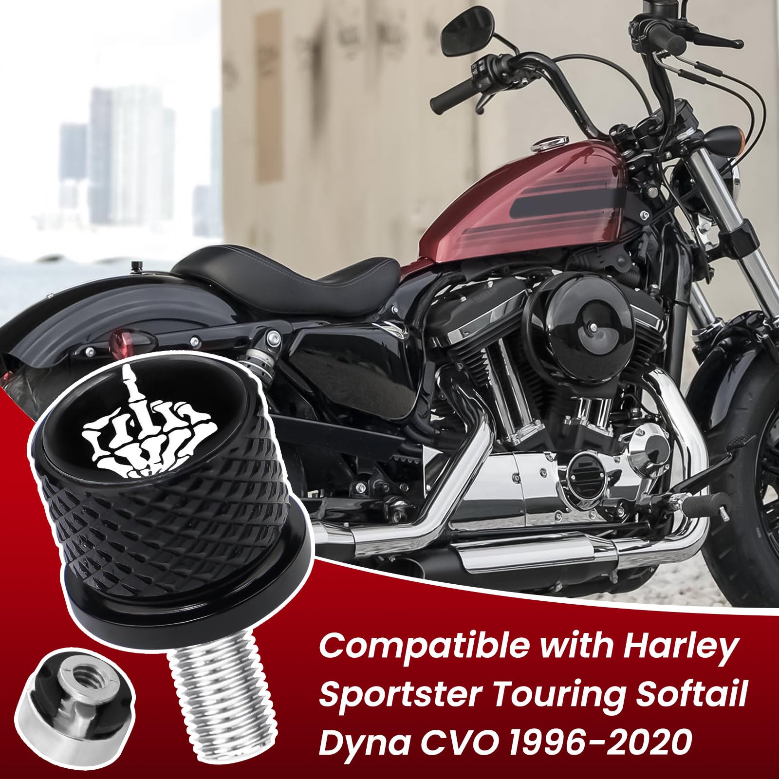 GUAIMI GUAIMI Fender Seat Bolt Screw Nut Kit 1/4-20 Thread for Harley Sportster Touring Softail Dyna CVO Electra Glide Street Glide 1996-2023 Black - View 2 of 8