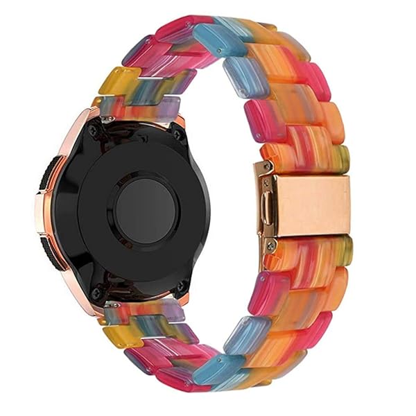 SPINYE SPINYE Colorful Resin Replacement Strap for Samsung Galaxy Watch 6 5 4 3 Active 2 20mm Compatible Band for Women Men Rainbow Design - View 3 of 8