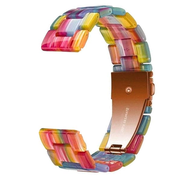 SPINYE SPINYE Colorful Resin Replacement Strap for Samsung Galaxy Watch 6 5 4 3 Active 2 20mm Compatible Band for Women Men Rainbow Design - View 4 of 8