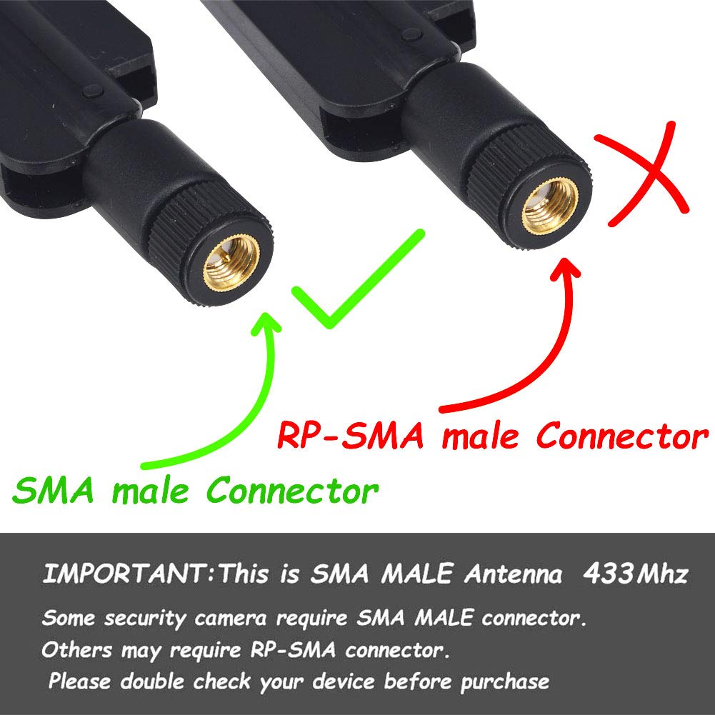 onelinkmore High Gain 12dBi 433MHz Omni-Directional Antenna with SMA Male Connector for Wireless Sensor Network Router Modem Pack of 2 - View 2 of 6