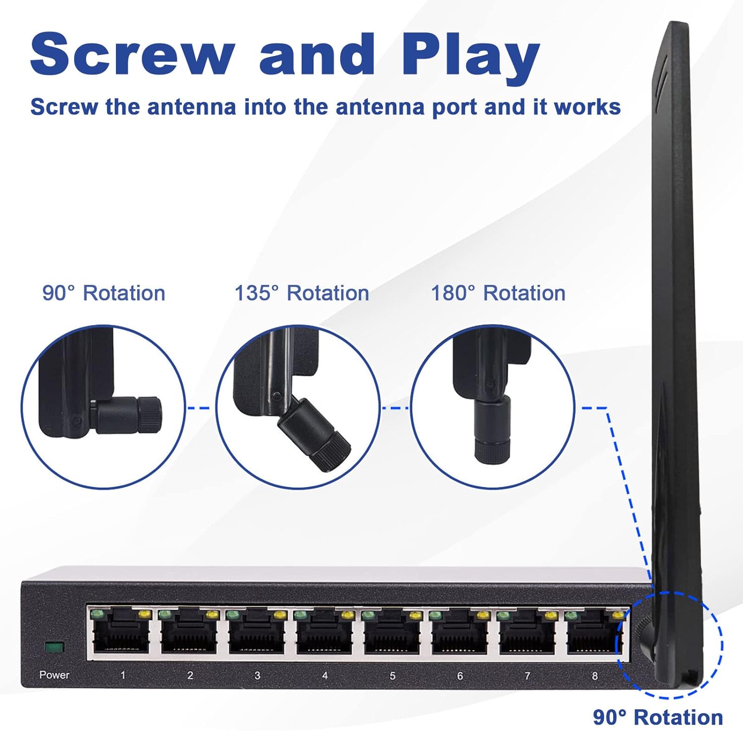 onelinkmore High Gain 12dBi 433MHz Omni-Directional Antenna with SMA Male Connector for Wireless Sensor Network Router Modem Pack of 2 - View 5 of 6