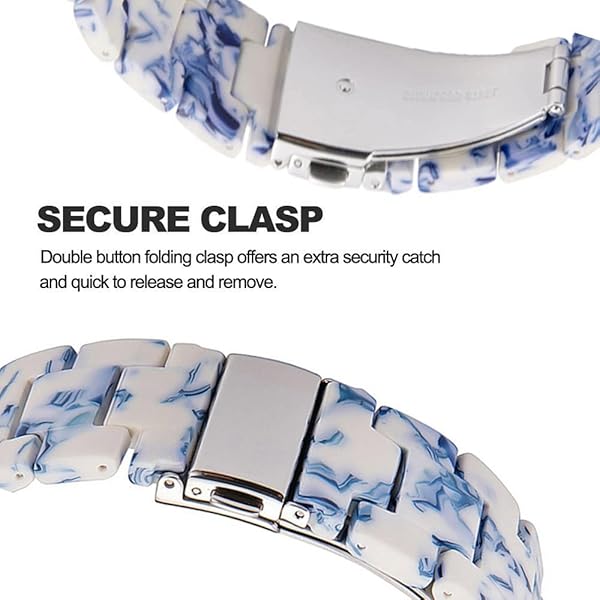 SPINYE SPINYE Colorful Resin Band for Apple Watch 42mm 44mm 45mm 49mm Compatible with Series 9 8 Ultra 7 SE 6 5 4 3 for Women Men Blue White Porcelain - View 4 of 8