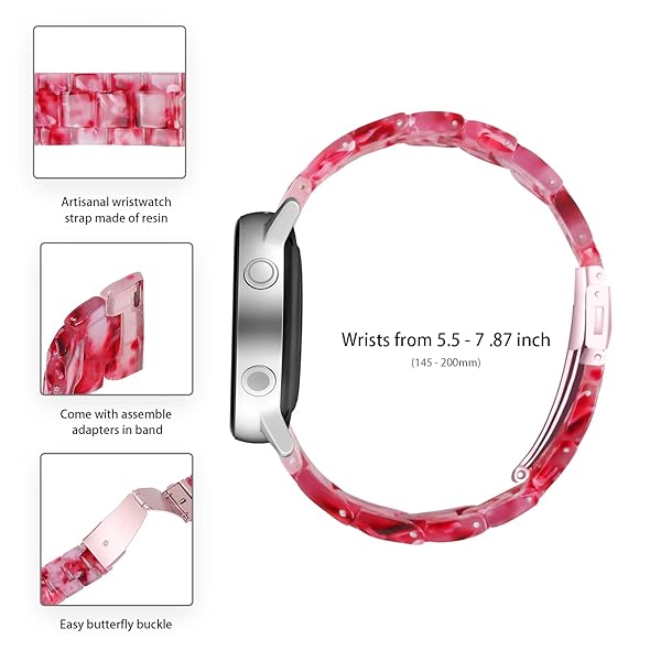 SPINYE SPINYE Colorful Resin Watch Bands for Samsung Galaxy Watch 46mm Huawei Watch GT5 GT4 GT3 GT2 22mm Peach Red Strap for Men Women - View 7 of 8