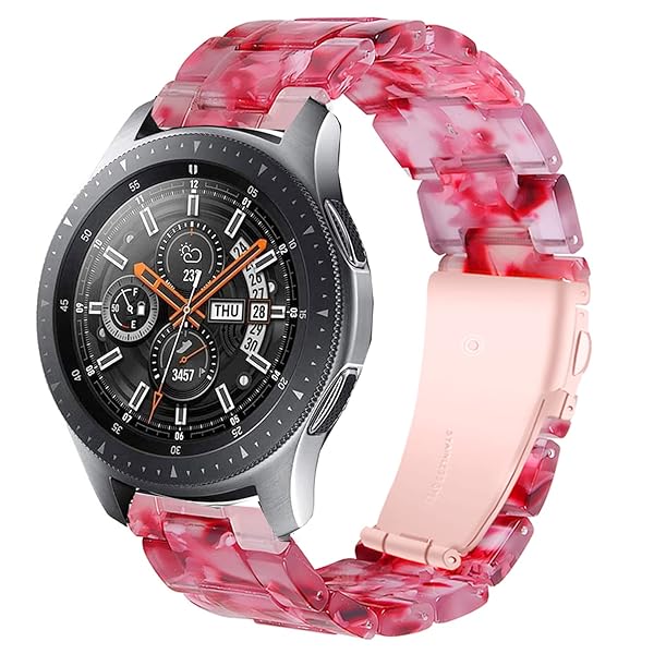 SPINYE Colorful Resin Watch Bands for Samsung Galaxy Watch 46mm Huawei Watch GT5 GT4 GT3 GT2 22mm Peach Red Strap for Men Women