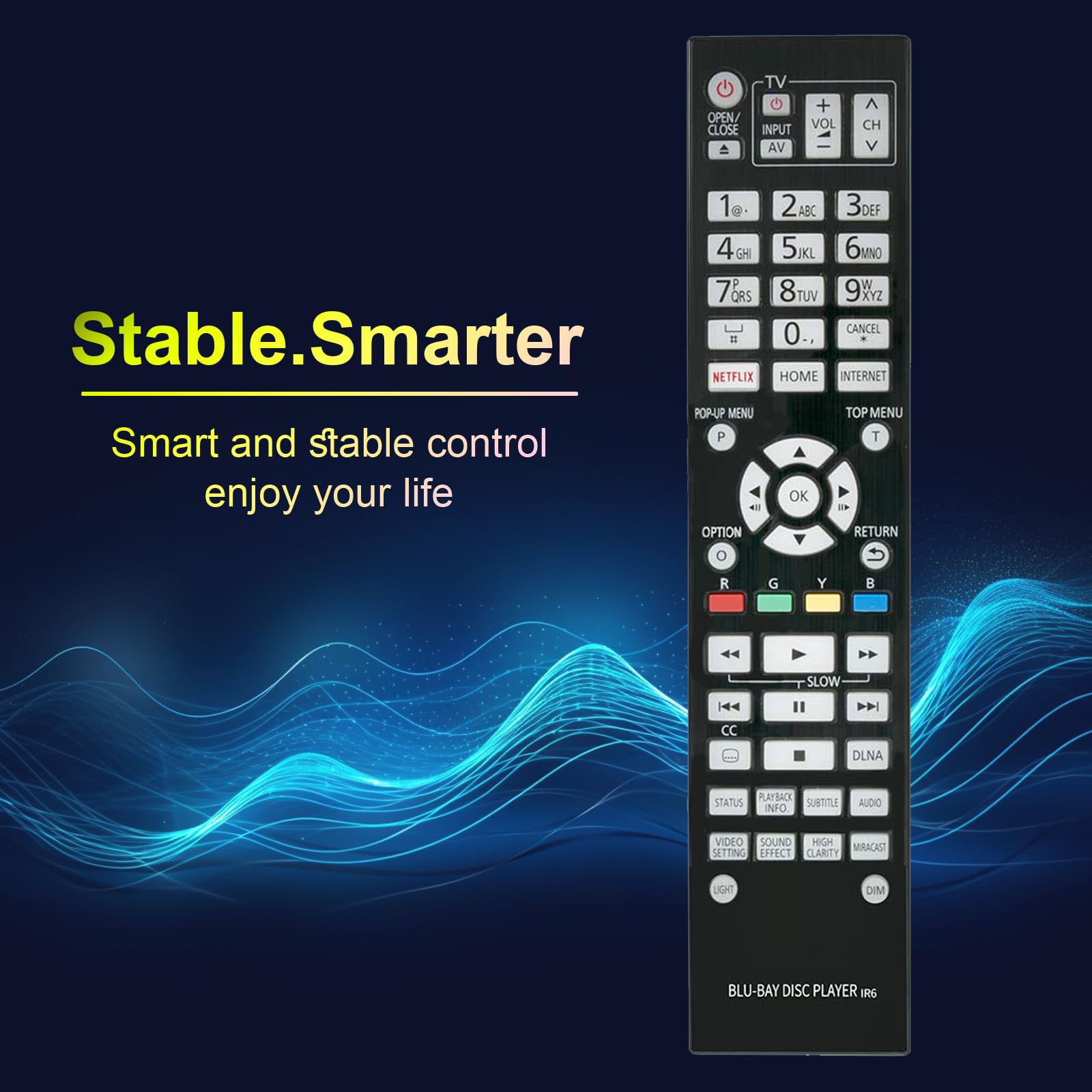 AULCMEET N2QAYA000131 Remote Control for Panasonic 4K Blu-ray Player DMP-UB900 DMP-UB900-K DMP-UB900GN DMP-UB900GNK - View 6 of 9