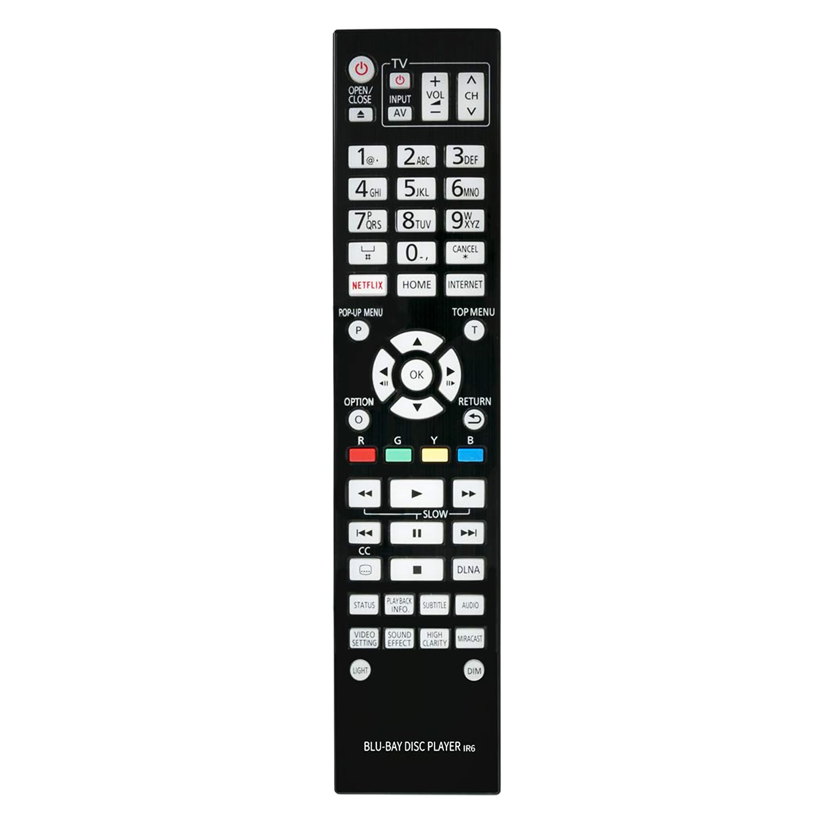 AULCMEET N2QAYA000131 Remote Control for Panasonic 4K Blu-ray Player DMP-UB900 DMP-UB900-K DMP-UB900GN DMP-UB900GNK - View 8 of 9