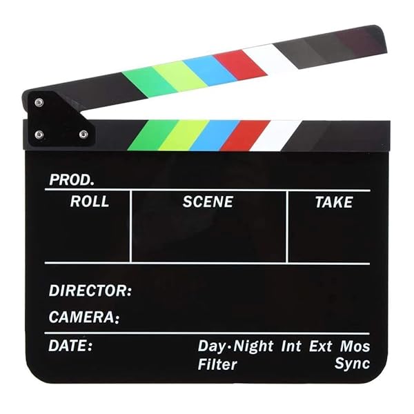 Snnisttek Coolbuy112 Movie Directors Clapboard Acrylic Clapper Board for Photography Studio Video TV with Magnetic Eraser and Custom Pens Black - View 3 of 8