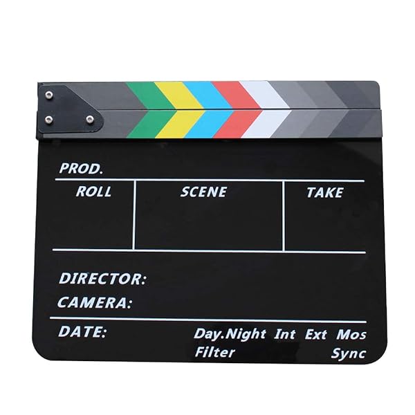 Snnisttek Coolbuy112 Movie Directors Clapboard Acrylic Clapper Board for Photography Studio Video TV with Magnetic Eraser and Custom Pens Black - View 6 of 8