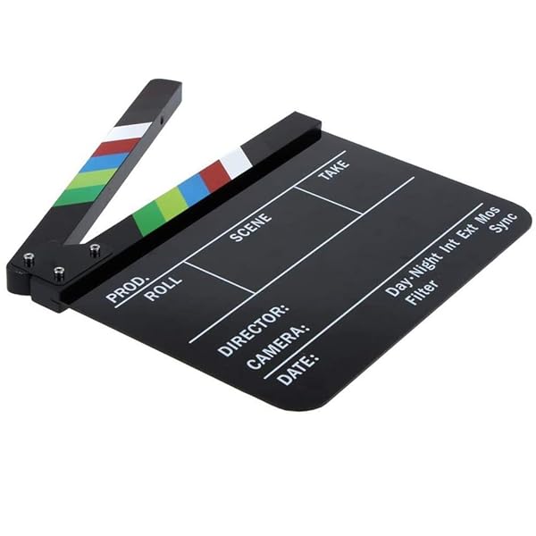 Snnisttek Coolbuy112 Movie Directors Clapboard Acrylic Clapper Board for Photography Studio Video TV with Magnetic Eraser and Custom Pens Black - View 7 of 8