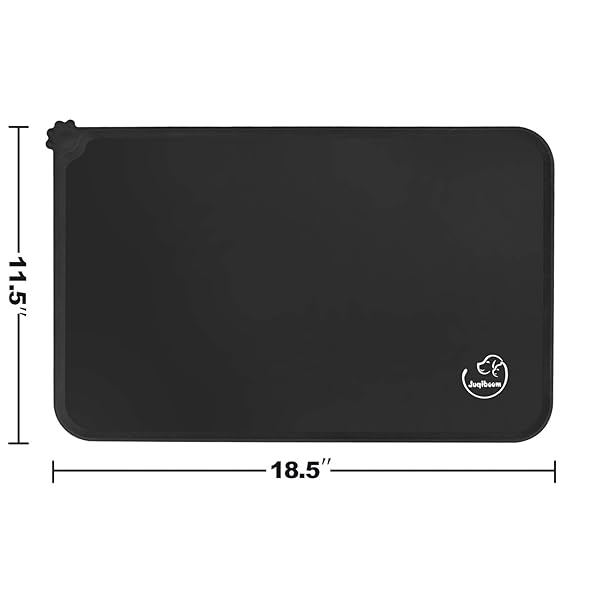 Juqiboom Juqiboom Silicone Waterproof Non Slip Pet Feeding Mats for Dogs and Cats Easy Clean Bowl Placemat 18.5 x 11.5 Black - View 4 of 8