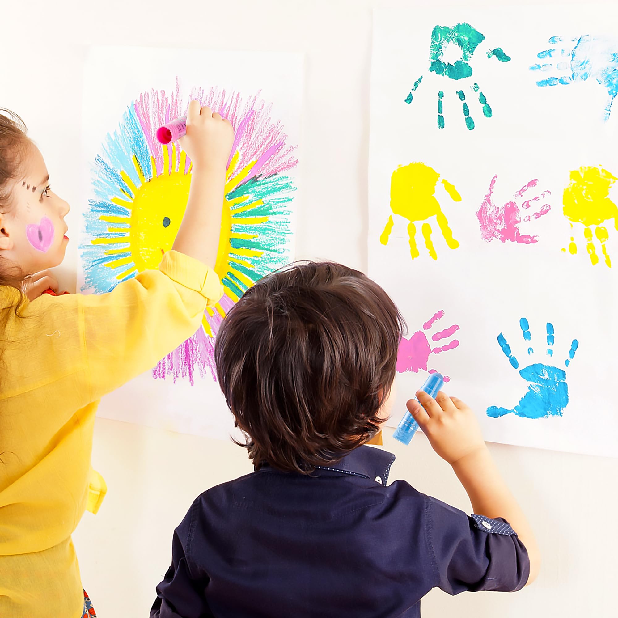 Tempera Paint Sticks 30 Colors Solid Non-Toxic Quick Drying for Kids with Drawing Pad Ideal for Paper Wood Glass Ceramic Canvas - View 7 of 8