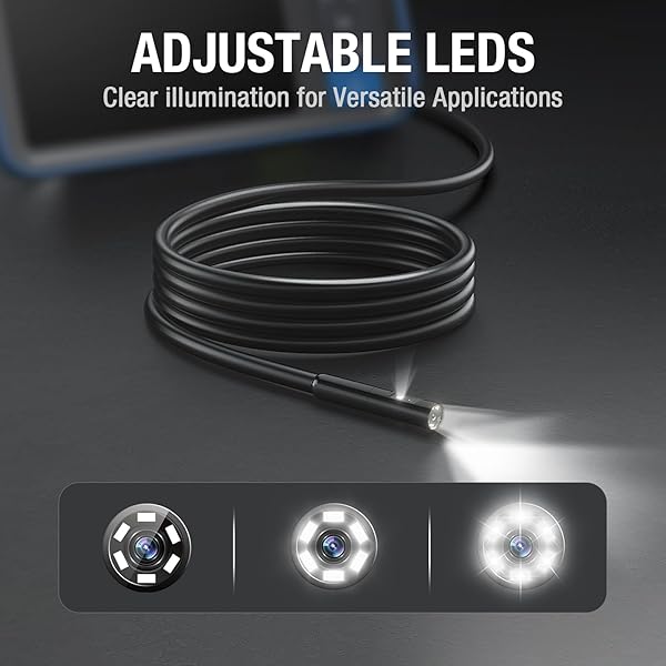 Teslong Teslong Dual Lens Endoscope Camera 4.5 Inch HD Inspection Borescope with Light Flexible Cable for Automotive Home Sewer Drain Pipe 16.5FT - View 6 of 9