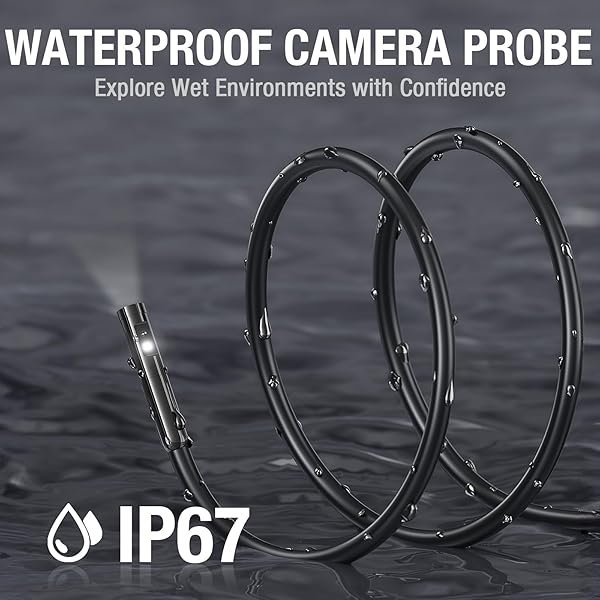 Teslong Teslong Dual Lens Endoscope Camera 4.5 Inch HD Inspection Borescope with Light Flexible Cable for Automotive Home Sewer Drain Pipe 16.5FT - View 7 of 9