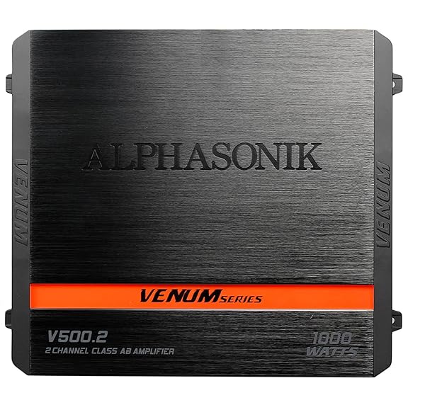 Alphasonik Alphasonik V500.2 Venum Series 1000 Watts Max 2-Channel Car Amplifier with Power Plant Chip and 4-Way Protection Circuitry - View 3 of 6