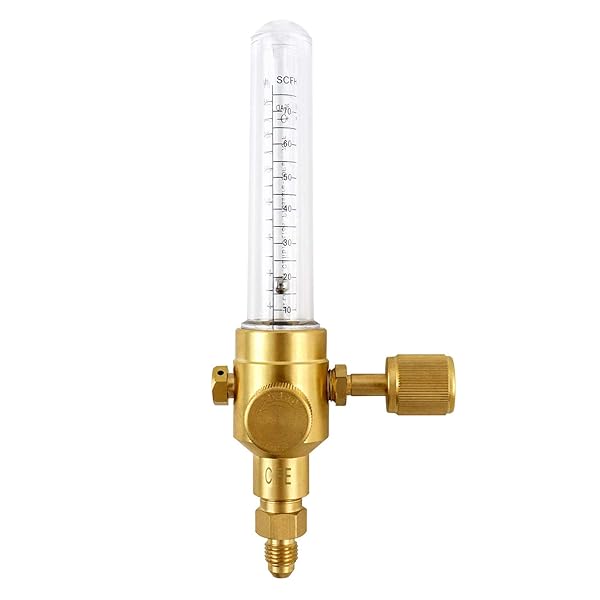 QWORK QWORK 1/4Â” Flare Inlet and Outlet Connection Nitrogen Flow Indicator