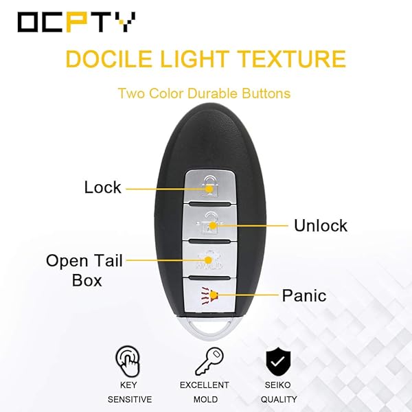 OCPTY OCPTY Replacement Key Fob 2X for Nissan Altima Sentra Maxima Infiniti EX35 FX35 G35 I35 Q45 QX56 350Z 2002-2015 PINHA-T036 - View 5 of 8