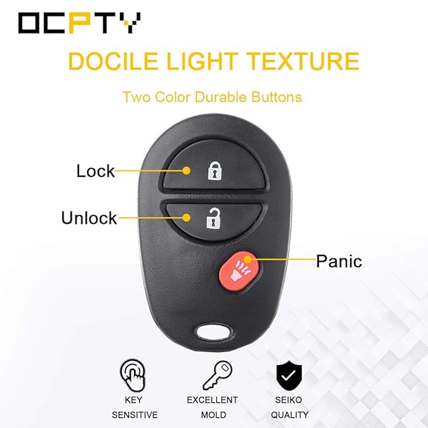 OCPTY OCPTY 1470A-1T Flip Key Entry Remote Control Key Fob for Toyota Highlander Sequoia Tacoma Sienna 3 Buttons 315Mhz Replacement - View 5 of 8