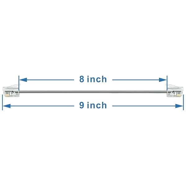 NECABLES NECABLES 4-Pack 8-Inch Short Phone Cord RJ11 6P4C Male to Male for Landline - Perfect Short Telephone Line Solution - View 3 of 5