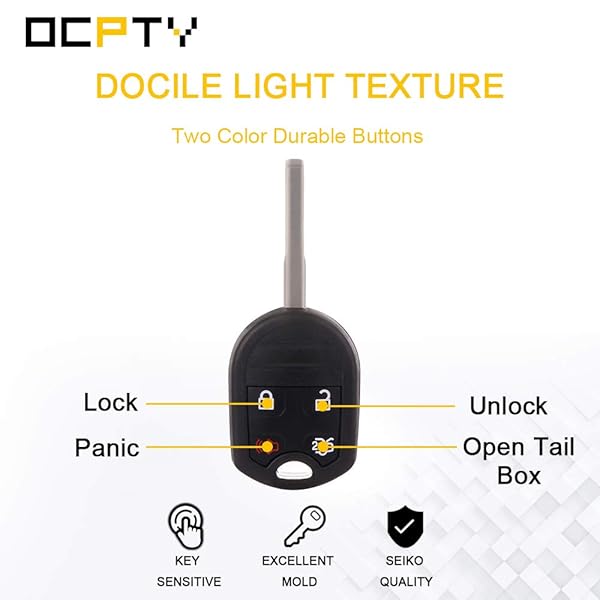 OCPTY OCPTY Replacement Remote Head Key for Ford Escape Focus Transit Fiesta 2011-2016 CWTWB1U793 1788A-FWB1U793 5915237 - View 4 of 7