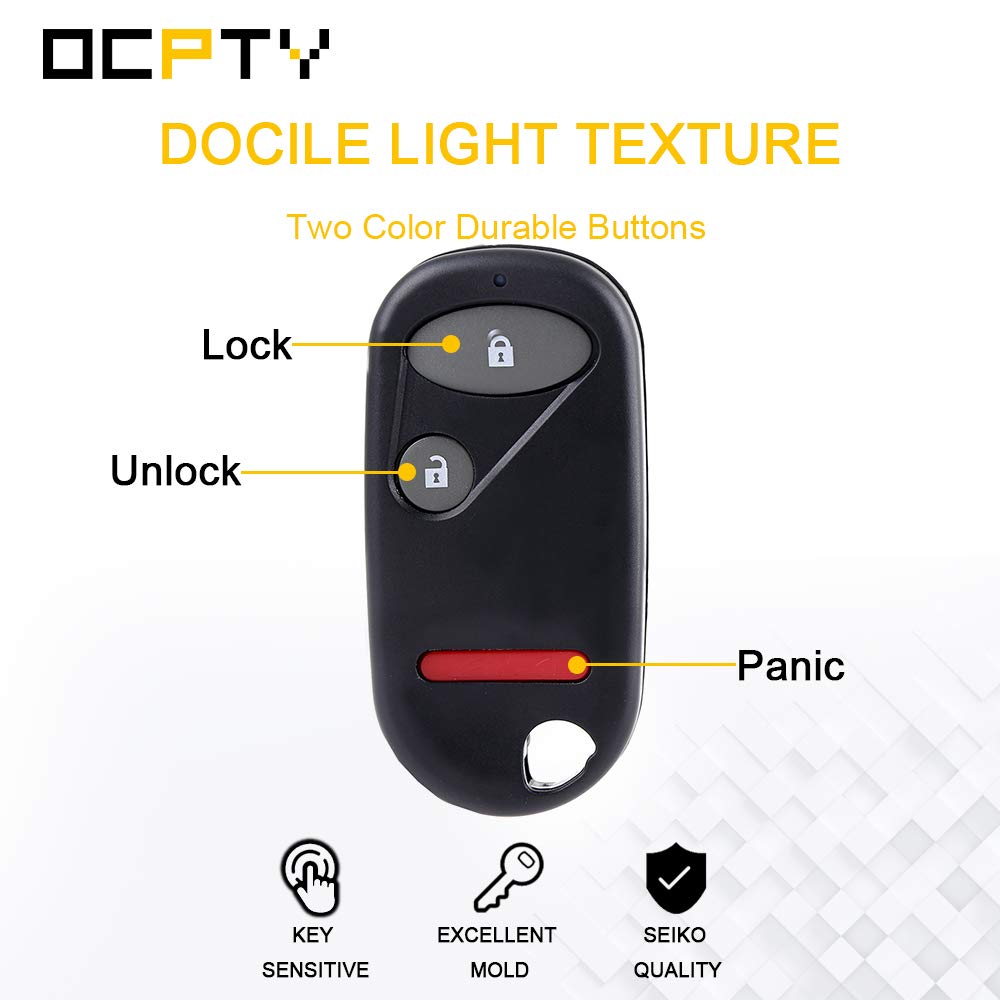 OCPTY Flip Key Entry Remote Control Fob for Honda Civic Pilot NHVWB1U523 NHVWB1U521 08E61-S5D-1M001 2001 to 2007 - View 4 of 9