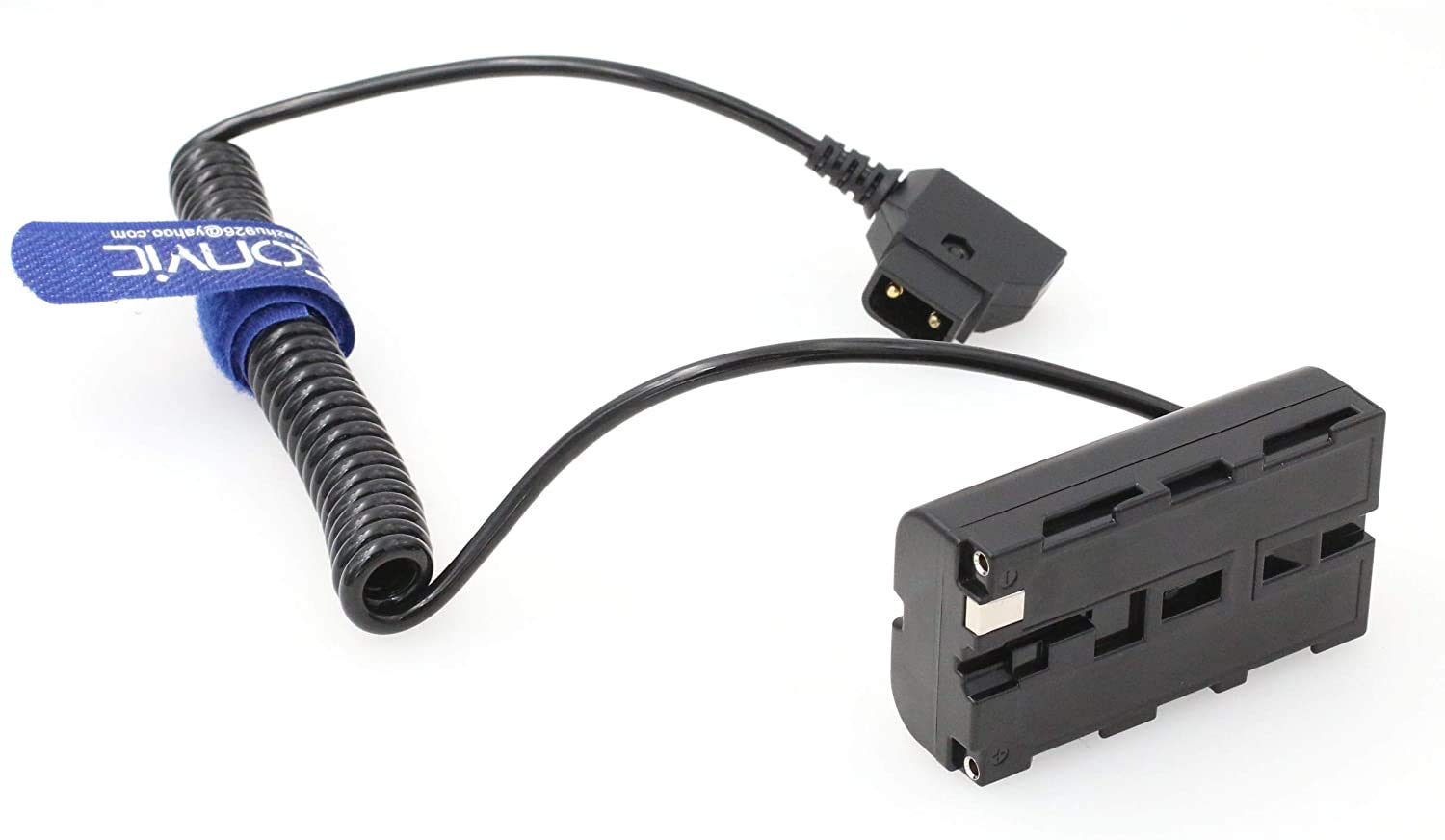 Eonvic D-Tap to NP-F550 F570 F750 F970 Dummy Battery Adapter Coiled Cable for Sony NP Series Monitor - View 2 of 3