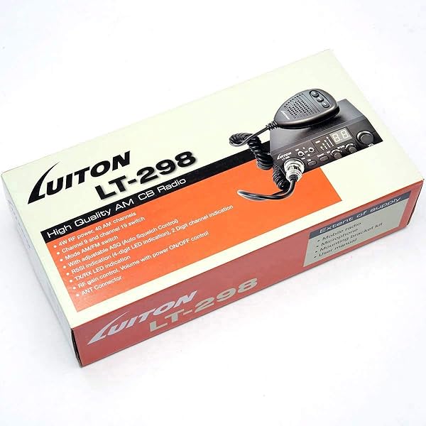 LUITON LUITON LT-298 40-Channel CB Radio: Compact Design, LED Display & External Speaker Jack for 12-24V Vehicles - View 7 of 9