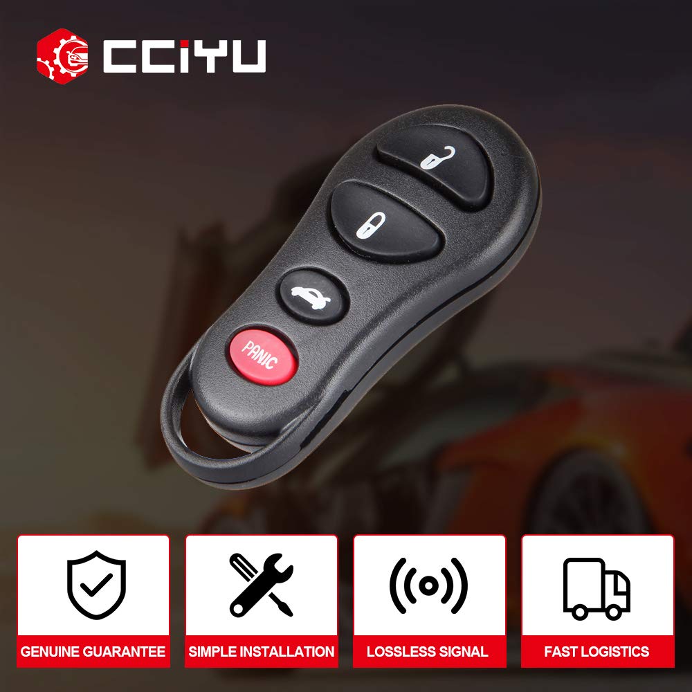 cciyu cciyu X 1 Flip Key Fob 4 Buttons Replacement for Jeep Dodge Chrysler Intrepid Stratus Viper LHS 300M Concorde Sebring GQ43VT17T - View 3 of 7