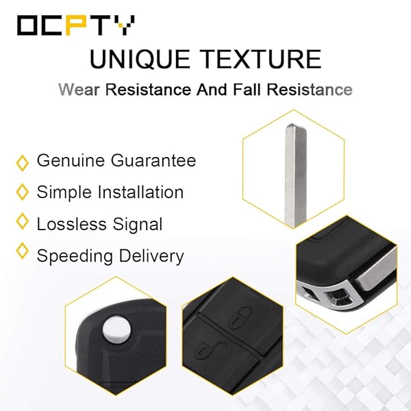 OCPTY OCPTY Flip Key Entry Remote Control Key Fob Replacement for Land Rover LR3 Range Rover Sport 3 Buttons 433Mhz - View 6 of 10