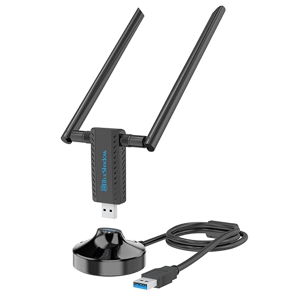 Blueshadow Blueshadow AC1900 USB WiFi Adapter for Gaming Dual Band Wireless Network Adapter for PC Desktop Supports Windows and Mac OS