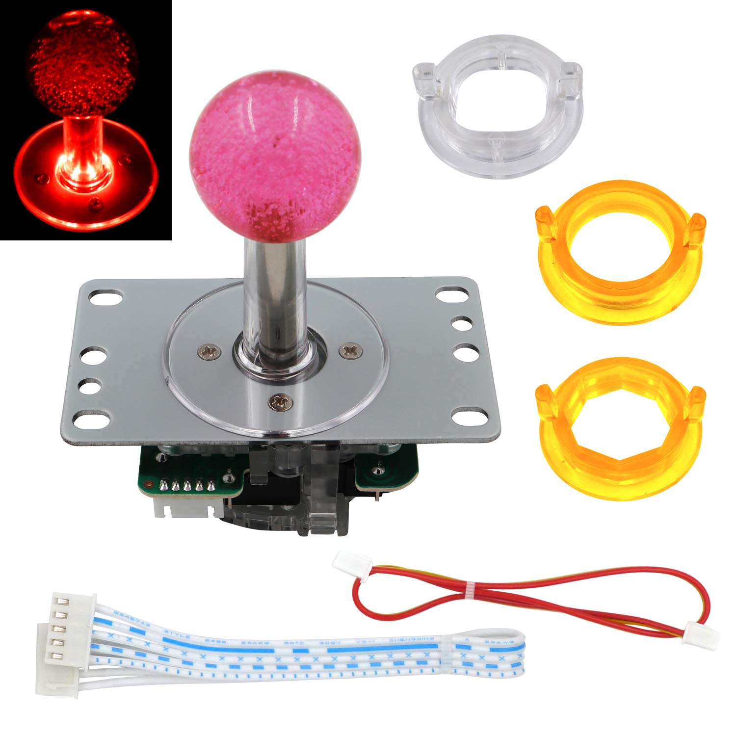 SJ JX Arcade LED Joystick SANWA Style Retro Fight Game Joystick Circular Octagonal Limiter for Raspberry Pi MAME JAMMA