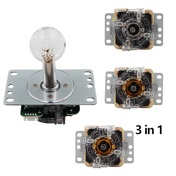 SJ@JX SJ JX Arcade LED Joystick SANWA Style Retro Fight Game Joystick Circular Octagonal Limiter for Raspberry Pi MAME JAMMA - View 4 of 6