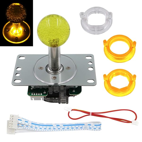 SJ@JX SJ JX Arcade LED Joystick SANWA Style Retro Fight Game Joystick Circular Octagonal Limiter for Raspberry Pi MAME JAMMA - View 2 of 6