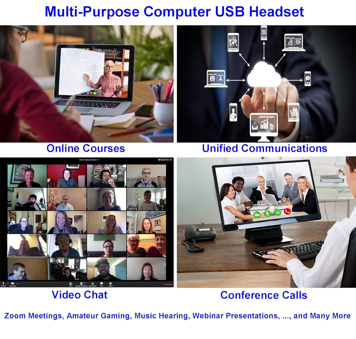 KEMEILE USB Headset with Noise Cancelling Microphone and Volume Controls for PC Voice Recognition Zoom Skype Conference Calls Online Education - View 5 of 6