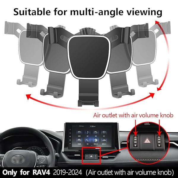 musttrue Musttrue Car Phone Holder for Toyota RAV4 2019-2024: Perfect Fit for Hybrid XSE & Limited Models - View 2 of 7