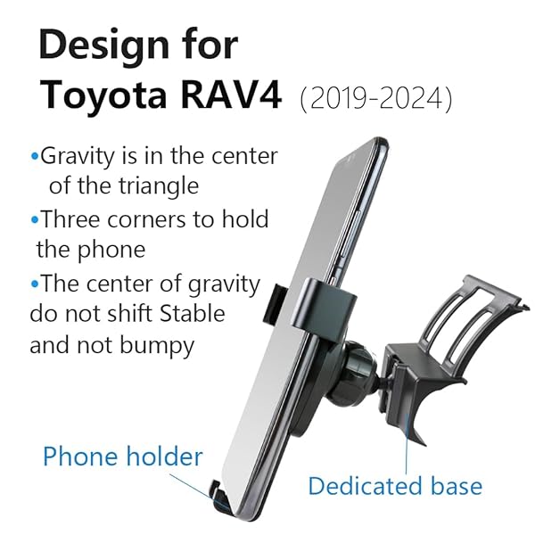 musttrue Musttrue Car Phone Holder for Toyota RAV4 2019-2024: Perfect Fit for Hybrid XSE & Limited Models - View 3 of 7