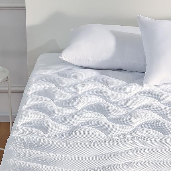 SLEEP ZONE Sleep Zone Full Size Cooling Mattress Topper - Breathable, Washable, Deep Pocket Pad for Double Bed Comfort