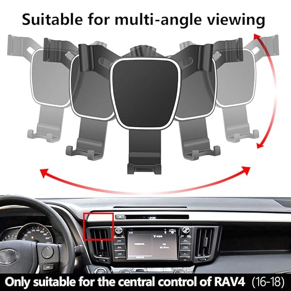 musttrue LUNQIN Car Phone Holder for Toyota RAV4 2016 to 2018 Auto Accessories Navigation Bracket Mobile Cell Phone Mount - View 6 of 7